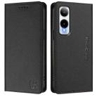 For Cricket Icon 6 RC01 Dual-Folded Magnetic Suction RFID Leather Phone Case(Black) - 2