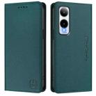 For Cricket Icon 6 RC01 Dual-Folded Magnetic Suction RFID Leather Phone Case(Dark Green) - 2