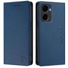 For Cricket Magic 2 / AT&T Propel 2 5G RC01 Dual-Folded Magnetic Suction RFID Leather Phone Case(Dark Blue) - 2