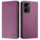 For Cricket Magic 2 / AT&T Propel 2 5G RC01 Dual-Folded Magnetic Suction RFID Leather Phone Case(Violet) - 2