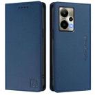 For Cricket Outlast 5G 2024 RC01 Dual-Folded Magnetic Suction RFID Leather Phone Case(Dark Blue) - 2