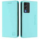 For Cubot A10 RC01 Dual-Folded Magnetic Suction RFID Leather Phone Case(Mint Green) - 2