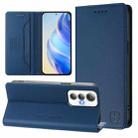 For Cubot Max 5 RC01 Dual-Folded Magnetic Suction RFID Leather Phone Case(Dark Blue) - 1