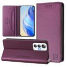 For Cubot Max 5 RC01 Dual-Folded Magnetic Suction RFID Leather Phone Case(Violet) - 1