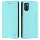 For Cubot P50 RC01 Dual-Folded Magnetic Suction RFID Leather Phone Case(Mint Green) - 2