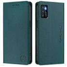 For Cubot P50 RC01 Dual-Folded Magnetic Suction RFID Leather Phone Case(Dark Green) - 2