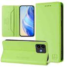 For Cubot Note 40 RC01 Dual-Folded Magnetic Suction RFID Leather Phone Case(Grass Green) - 1