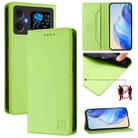 For Cubot A20 RC01 Dual-Folded Magnetic Suction RFID Leather Phone Case(Grass Green) - 1