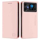 For Cubot A20 RC01 Dual-Folded Magnetic Suction RFID Leather Phone Case(Pink) - 2