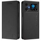 For Cubot A20 RC01 Dual-Folded Magnetic Suction RFID Leather Phone Case(Black) - 2