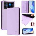 For Cubot A20 RC01 Dual-Folded Magnetic Suction RFID Leather Phone Case(Light Purple) - 1