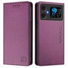 For Cubot A20 RC01 Dual-Folded Magnetic Suction RFID Leather Phone Case(Violet) - 2