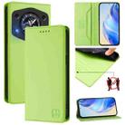 For Cubot A30 RC01 Dual-Folded Magnetic Suction RFID Leather Phone Case(Grass Green) - 1