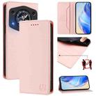 For Cubot A30 RC01 Dual-Folded Magnetic Suction RFID Leather Phone Case(Pink) - 1