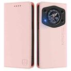 For Cubot A30 RC01 Dual-Folded Magnetic Suction RFID Leather Phone Case(Pink) - 2