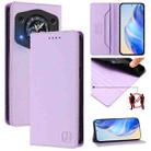 For Cubot A30 RC01 Dual-Folded Magnetic Suction RFID Leather Phone Case(Light Purple) - 1