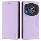 For Cubot A30 RC01 Dual-Folded Magnetic Suction RFID Leather Phone Case(Light Purple) - 2
