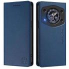 For Cubot A30 RC01 Dual-Folded Magnetic Suction RFID Leather Phone Case(Dark Blue) - 2