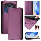 For Cubot A30 RC01 Dual-Folded Magnetic Suction RFID Leather Phone Case(Violet) - 1