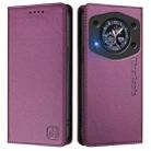 For Cubot A30 RC01 Dual-Folded Magnetic Suction RFID Leather Phone Case(Violet) - 2