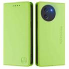 For DOOGEE Note 59 / Note 59 Pro RC01 Dual-Folded Magnetic Suction RFID Leather Phone Case(Grass Green) - 2