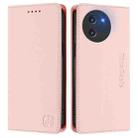 For DOOGEE Note 59 / Note 59 Pro RC01 Dual-Folded Magnetic Suction RFID Leather Phone Case(Pink) - 2