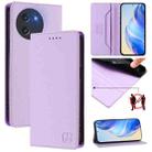 For DOOGEE Note 59 / Note 59 Pro RC01 Dual-Folded Magnetic Suction RFID Leather Phone Case(Light Purple) - 1