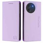 For DOOGEE Note 59 / Note 59 Pro RC01 Dual-Folded Magnetic Suction RFID Leather Phone Case(Light Purple) - 2