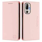 For HTC U24 Pro RC01 Dual-Folded Magnetic Suction RFID Leather Phone Case(Pink) - 2