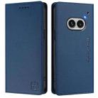 For Nothing Phone 2a RC01 Dual-Folded Magnetic Suction RFID Leather Phone Case(Dark Blue) - 2