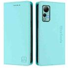 For Ulefone Note 14 RC01 Dual-Folded Magnetic Suction RFID Leather Phone Case(Mint Green) - 2