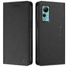 For Ulefone Note 14 RC01 Dual-Folded Magnetic Suction RFID Leather Phone Case(Black) - 2