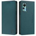 For Ulefone Note 14 RC01 Dual-Folded Magnetic Suction RFID Leather Phone Case(Dark Green) - 2