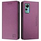 For Ulefone Note 14 RC01 Dual-Folded Magnetic Suction RFID Leather Phone Case(Violet) - 2