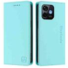 For Ulefone Note 16 Pro RC01 Dual-Folded Magnetic Suction RFID Leather Phone Case(Mint Green) - 2