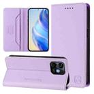 For Ulefone Note 16 Pro RC01 Dual-Folded Magnetic Suction RFID Leather Phone Case(Light Purple) - 1