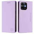 For Ulefone Note 16 Pro RC01 Dual-Folded Magnetic Suction RFID Leather Phone Case(Light Purple) - 2