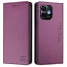 For Ulefone Note 16 Pro RC01 Dual-Folded Magnetic Suction RFID Leather Phone Case(Violet) - 2