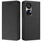 For Ulefone Note 17 Pro RC01 Dual-Folded Magnetic Suction RFID Leather Phone Case(Black) - 2