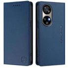 For Ulefone Note 17 Pro RC01 Dual-Folded Magnetic Suction RFID Leather Phone Case(Dark Blue) - 2