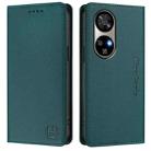 For Ulefone Note 17 Pro RC01 Dual-Folded Magnetic Suction RFID Leather Phone Case(Dark Green) - 2