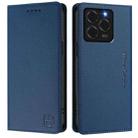 For Ulefone Note 20 Pro RC01 Dual-Folded Magnetic Suction RFID Leather Phone Case(Dark Blue) - 2