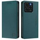 For Ulefone Note 20 Pro RC01 Dual-Folded Magnetic Suction RFID Leather Phone Case(Dark Green) - 2