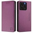 For Ulefone Note 20 Pro RC01 Dual-Folded Magnetic Suction RFID Leather Phone Case(Violet) - 2