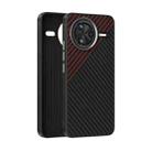 For Redmi K80 Pro ABEEL C Carbon Fiber Series 6D Micro Relief MagSafe Phone Case(Black Red) - 1