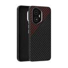 For Honor 300 ABEEL C Carbon Fiber Series 6D Micro Relief MagSafe Phone Case(Black Red) - 1