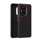 For Honor 300 Pro ABEEL C Carbon Fiber Series 6D Micro Relief MagSafe Phone Case(Black Red) - 1