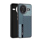 For Redmi K80 ABEEL 6D Micro Relief MagSafe Magnetic Phone Case(Carbon Fiber Blue) - 1