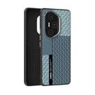 For Honor 300 Ultra ABEEL 6D Micro Relief MagSafe Magnetic Phone Case(Carbon Fiber Blue) - 1