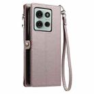 For Motorola Moto G75 5G Leather Stitching Multi-card Slot Zipper Phone Case(Rose Gold) - 3